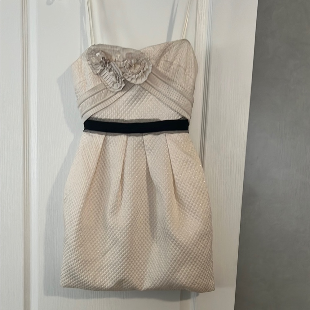 Elegant Cream Strapless Dress